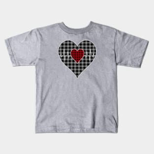 Women’s Striped Plaid Printed Heart Valentine's Day Kids T-Shirt